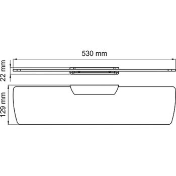Стеклянная полка WasserKRAFT Glan K-5124 Черная глянцевая — фото 3, Полки для ванной и душа