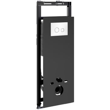 Инсталляция WasserKRAFT Salm 27TLT.010.ME.BL.WH01 для унитаза Черное стекло с Белой клавишей смыва — фото 3, Инсталляции для унитазов