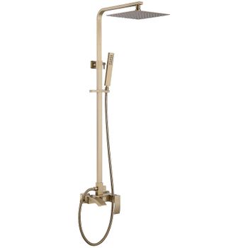 Душевая система Abber Rund AF8752G с термостатом Золото матовое — фото 1, Душевые стойки