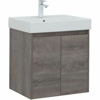 Тумба с раковиной Aquanet Nova Lite 60 302524 подвесная Дуб рошелье — фото 1, Тумбы с раковиной
