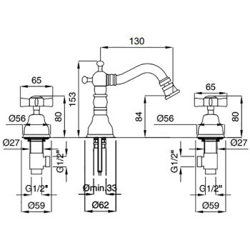 Смеситель для биде Migliore Princeton 19382 Медь — фото 2, Смесители для биде
