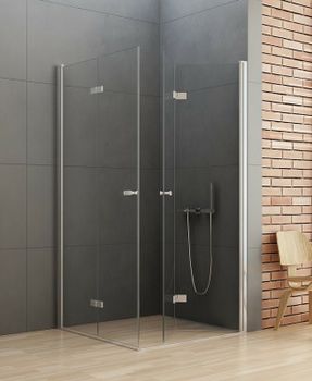 Душевой уголок New Trendy New Soleo Chrome 100x80 D-0150A/D-0152A профиль Хром стекло прозрачное — фото 2, Прямоугольные душевые уголки