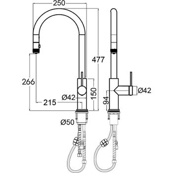 Смеситель для кухни Paulmark Galant Ga213077-GM Вороненая сталь — фото 2, Смесители для кухни