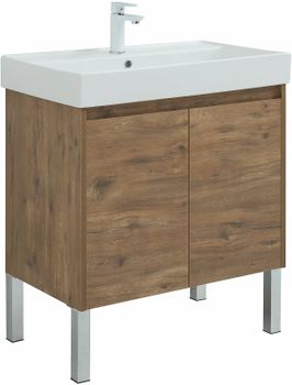 Тумба под раковину Aquanet Nova Lite 75 298852 подвесная Дуб рустикальный — фото 9, Тумбы под раковину