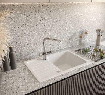 Кухонная мойка Domaci Бьелла DMC-76 DMC-76-331 Белая — фото 2, Кухонные мойки