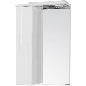 Зеркало со шкафом Aquaton Панда 50 1A007402PD01L с подсветкой Белое — фото 1, Зеркальные шкафы в ванную