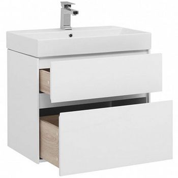 Тумба под раковину Aquanet Бруклин 70 подвесная Белая 203959 — фото 3, Тумбы под раковину