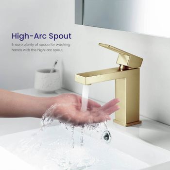 Смеситель для раковины Timo Selene 2061/17F Золото матовое — фото 6, Смесители для раковины