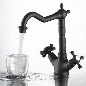 Смеситель для раковины Timo Nelson 0143/03F Черный — фото 2, Смесители для раковины