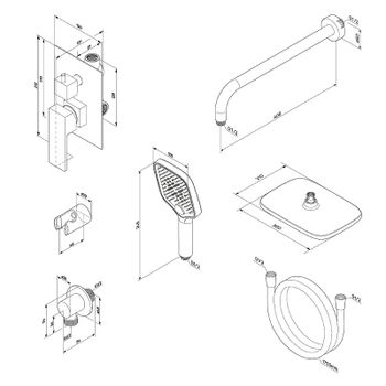 Душевая система Damixa Gala 953520000 Хром — фото 10, Встраиваемые душевые комплекты