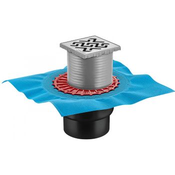 Душевой трап Berges Zentrum Antik 150x150 090465 с решеткой Хром матовый — фото 1, Трапы для душа