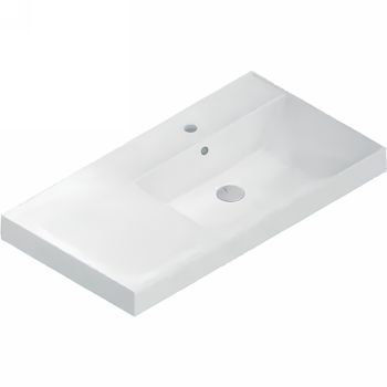 Раковина Kerama Marazzi Cubo 90 R CU.wb.90rh Белая глянцевая — фото 1, Раковины встраиваемые сверху