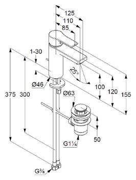 Смеситель для раковины Kludi Zenta SL 482900565 Хром — фото 4, Смесители для раковины