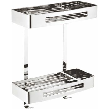 Полка корзина Azario AZ-170-2 Хром — фото 1, Полки для ванной и душа