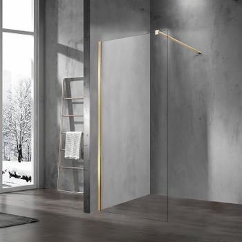 Душевая перегородка Vincea Walk-In 90 VSW-1H900CLG профиль Золото матовое стекло прозрачное — фото 1, Душевые перегородки