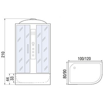 Душевая кабина River Desna 120x90 МТ R 10000001762 с поддоном — фото 3, Душевые кабины