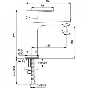 Смеситель для раковины Ideal Standard Cerafine Model O BC554AA Хром — фото 7, Смесители для раковины