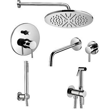 Комплект смесителей Paffoni Light KITZLIG015CR006 Хром — фото 1, Готовые комплекты для ванной комнаты