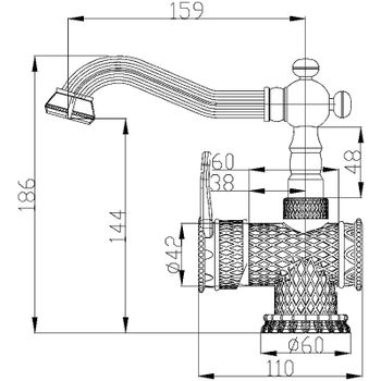 Смеситель для раковины ZorG Antic A 413U-SL Серебро — фото 2, Смесители для раковины