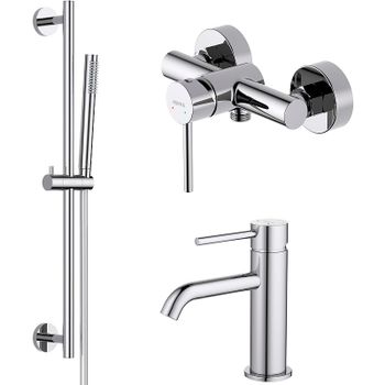 Комплект смесителей Aquatek Европа AQ1331CR Хром — фото 1, Готовые комплекты для ванной комнаты