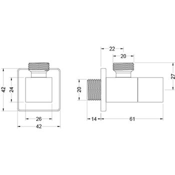 Запорный вентиль Aquatek AQ2453CR угловой Хром — фото 2, Комплектующие для душевого оборудования