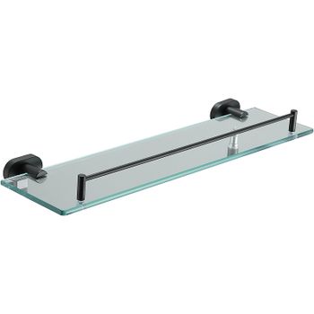 Стеклянная полка Belz B901 B90107 Черная матовая — фото 1, Полки для ванной и душа