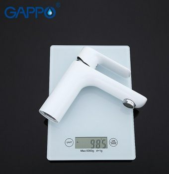 Смеситель для раковины Gappo G48 G1048 Белый Хром — фото 14, Смесители для раковины