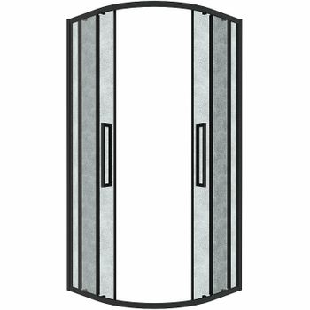 Душевой уголок Grossman Cosmo 90х90 301.K33.02.9090.21.02 профиль Черный матовый стекло шиншилла — фото 10, Душевые уголки четверть круга