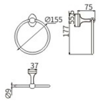 Кольцо для полотенец CeramaLux Bell 53506 Хром — фото 2, Полотенцедержатели
