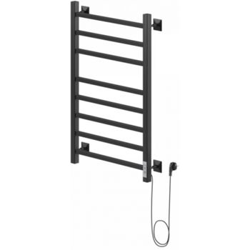 Электрический полотенцесушитель Ника Step-2 80/50 Черный матовый — фото 1, Электрические полотенцесушители
