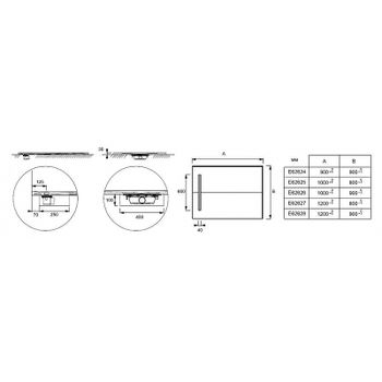 Душевой поддон из неокварца Jacob Delafon Surface 90x90 E62624-SS2 Белый гипс — фото 5, Душевые поддоны из искусственного камня