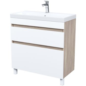 Тумба с раковиной Iddis Zodiac 80 ZOD8ABFi95K Белая матовая Дерево — фото 1, Тумбы с раковиной