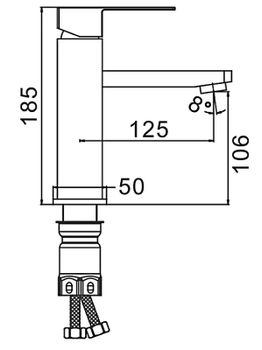 Смеситель для раковины Frap H802-6 F10802-6 Черный матовый — фото 3, Смесители для раковины