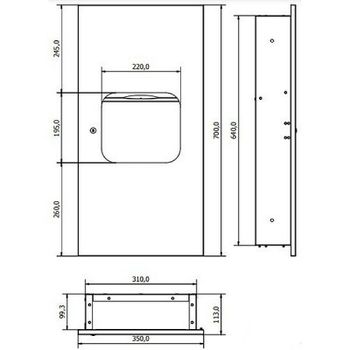 Диспенсер для бумажных полотенец Nofer 12047.P.S Матовая нержавеющая сталь — фото 2, Диспенсеры бумажных полотенец