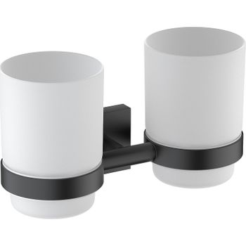 Стакан для зубных щеток Timo Selene 12034/03 двойной Черный матовый — фото 1, Стаканы для зубных щеток