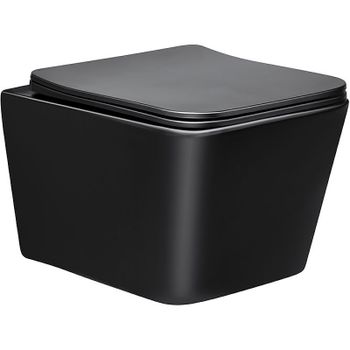 Унитаз Vincea Q-Line VT1-12MB подвесной Черный матовый с сиденьем Микролифт — фото 1, Подвесные унитазы