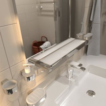 Стеклянная полка Altasan Лотос ЛТ70Х Хром — фото 2, Полки для ванной и душа