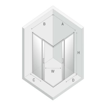 Душевой уголок New Trendy Prime Black 90х110 D-0314A/D-0319A профиль Черный стекло прозрачное — фото 8, Прямоугольные душевые уголки