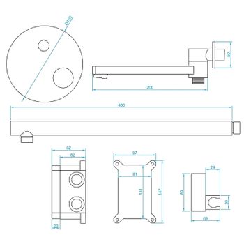Душевая система RGW Shower Panels SP-55 51140855-01 Хром — фото 6, Встраиваемые душевые комплекты