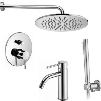 Комплект смесителей Paffoni Light KITLIG015CR071 Хром — фото 1, Готовые комплекты для ванной комнаты