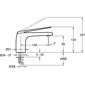 Смеситель для раковины Jacob Delafon Avid E97345-ND-CP Хром — фото 5, Смесители для раковины