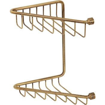 Полка корзина Migliore Complementi 22030 угловая Бронза — фото 1, Полки для ванной и душа