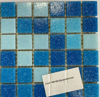 Стеклянная мозаика Bonaparte Aqua 150 на сетке 32,7х32,7 см — фото 2, Мозаика