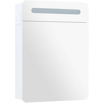 Зеркальный шкаф Aquanet Лукка 60 178954 с подсветкой Белый глянцевый — фото 1, Зеркальные шкафы в ванную