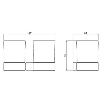 Стакан для зубных щеток Timo Selene 14034/03 двойной Черный матовый — фото 2, Стаканы для зубных щеток
