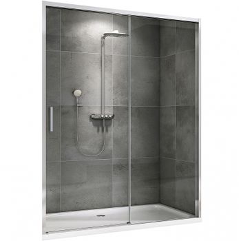 Душевая дверь Abber Komfort 140 AG93140 профиль Хром стекло прозрачное — фото 1, Раздвижные душевые двери