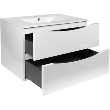 Тумба с раковиной Bond Cube 80 T01805-S05W подвесная Белая матовая — фото 4, Тумбы с раковиной