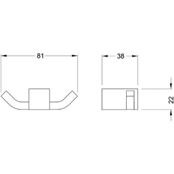 Товар: Двойной крючок Schein Rembrandt 061-2MB Черный матовый - фото 2 Двойной крючок Schein Rembrandt 061-2MB Черный матовый — фото 2, Крючки для полотенец