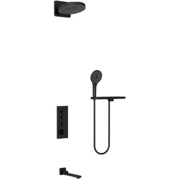 Душевая система Vincea Inspire VSFW-433TI1RMB с термостатом Черная матовая — фото 1, Встраиваемые душевые комплекты