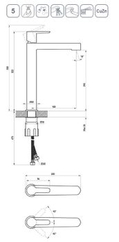 Смеситель для раковины Ravak Puri PU 015.20 X070182 Черный матовый — фото 7, Смесители для раковины